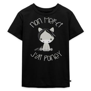 Non merci j'ai poney - T-shirt Premium bio Enfant - noir - Devant - Mikhail (115cm)