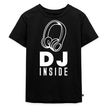 DJ Platten Djane Turntable Musik Vinyl - Kinder Premium Bio T-Shirt - Schwarz - Vorne - Mikhail (115cm)