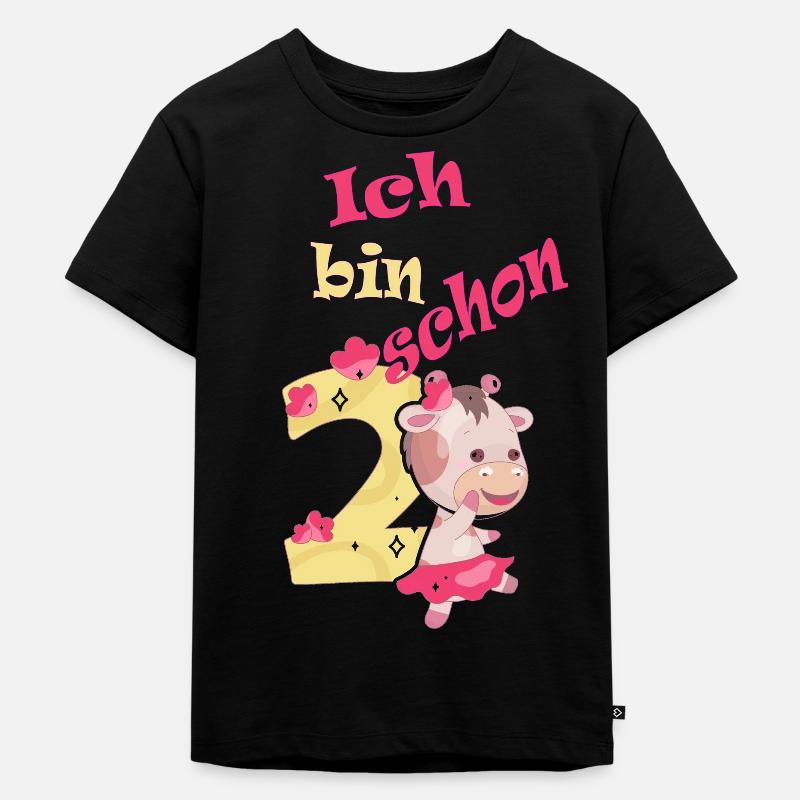 Ich bin schon 2 - Kinder Premium Bio T-Shirt - Schwarz