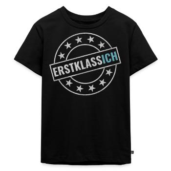 Erstklassich Schulkind Einschulung Schule - Kinder Premium Bio T-Shirt - Schwarz - Vorne - Mikhail (115cm)