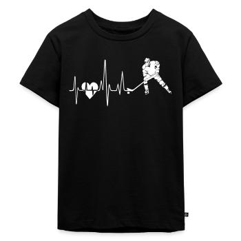 Hockey sur glace Hockey sur glace Heartbeat - T-shirt Premium bio Enfant - noir - Devant - Mikhail (115cm)