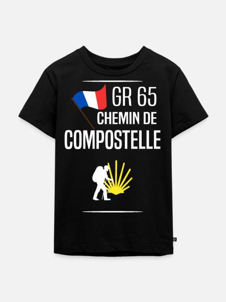 Compostela Weg - Kinder Premium Bio T-Shirt - Schwarz