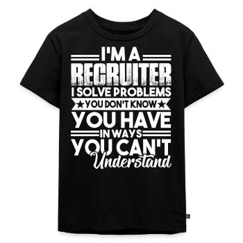 Recruiter I Solve Problems - Kids Premium Organic T-Shirt - black - Front - Mikhail (115cm)