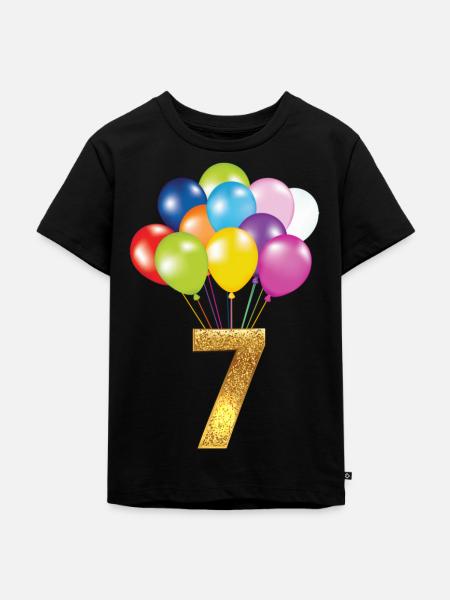 7 barn födelsedag grattis på födelsedagen - Ekologisk premium-T-shirt barn - svart