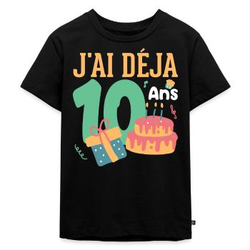 t-shirt enfant anniversaire 10 ans cadeau - T-shirt Premium bio Enfant - noir - Devant - Mikhail (115cm)