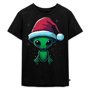 Weihnachtsalien, Weihnachtsoutfit - Kinder Premium Bio T-Shirt - Schwarz - Vorne - Mikhail (115cm)