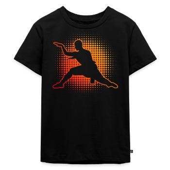 Herren Damen Kampfsport Wushu Kung Fu Kungfu - Kinder Premium Bio T-Shirt - Schwarz - Vorne - Mikhail (115cm)