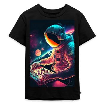 DJ Astronaute Dans l'Espace - T-shirt Premium bio Enfant - noir - Devant - Mikhail (115cm)