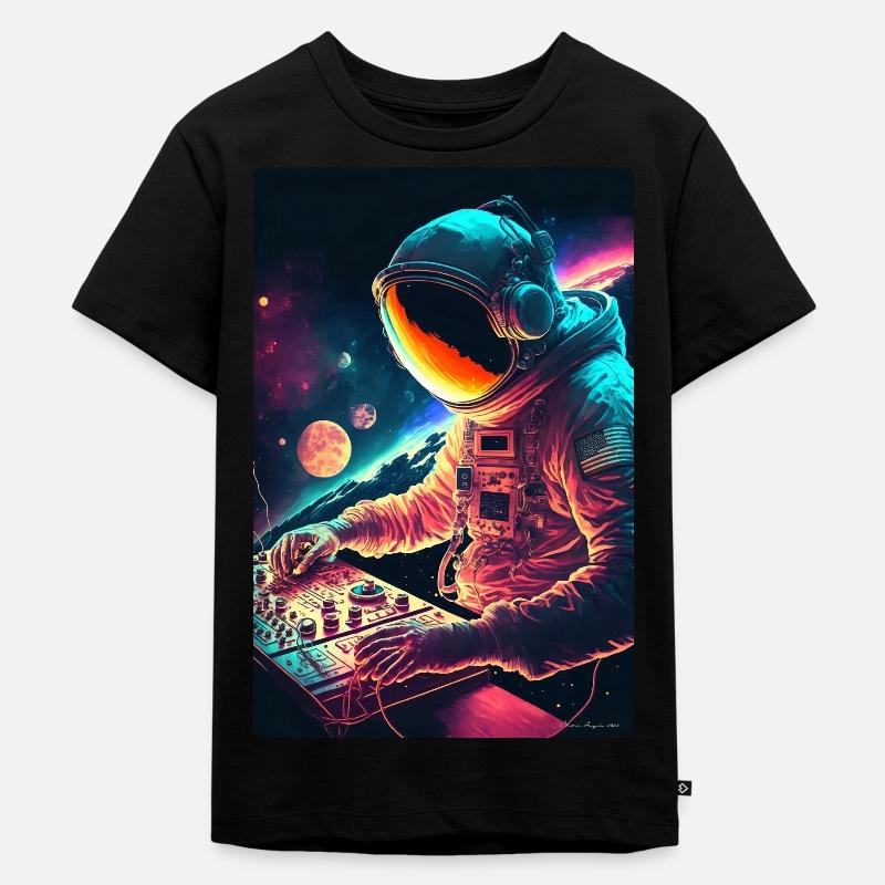 DJ Astronaute Dans l'Espace - T-shirt Premium bio Enfant - noir