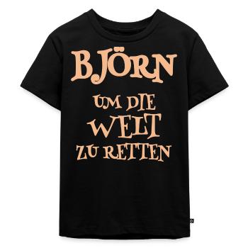 Held Björn - Kinder Premium Bio T-Shirt - Schwarz - Vorne - Mikhail (115cm)