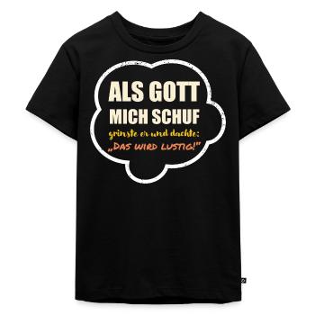Als Gott Mich Schuf - hell - Kinder Premium Bio T-Shirt - Schwarz - Vorne - Mikhail (115cm)