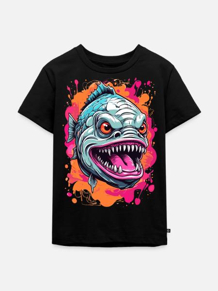 Piranha Style - Gefährliche Eleganz - Kinder Premium Bio T-Shirt - Schwarz