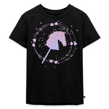 Hobby Horse Girl Hobbyhorsing Steckenpferd Mädchen - Kinder Premium Bio T-Shirt - Schwarz - Vorne - Mikhail (115cm)