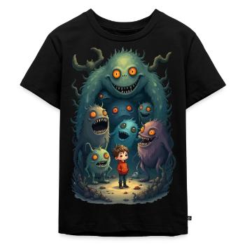 Meine Monsterfreunde - Kinder Premium Bio T-Shirt - Schwarz - Vorne - Mikhail (115cm)