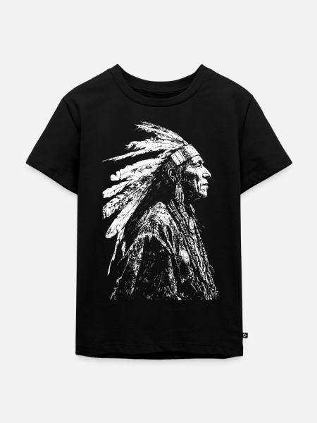 Indianer Native American Indigenous - Kinder Premium Bio T-Shirt - Schwarz