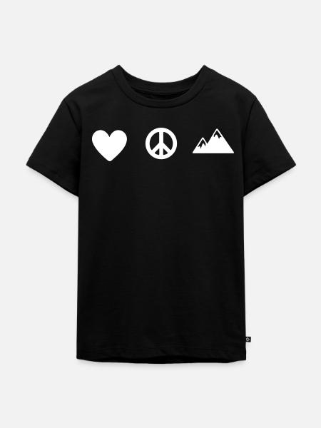AMOUR, PAIX ET MONTAGNE - T-shirt Premium bio Enfant - noir