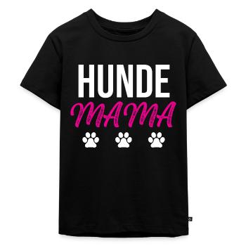 Hunde Mama Spruch - Kinder Premium Bio T-Shirt - Schwarz - Vorne - Mikhail (115cm)