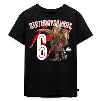 Jurassic World Birthday Design Birthdaysaurus 6 - Kids Premium Organic T-Shirt - black - Front - Mikhail (115cm)