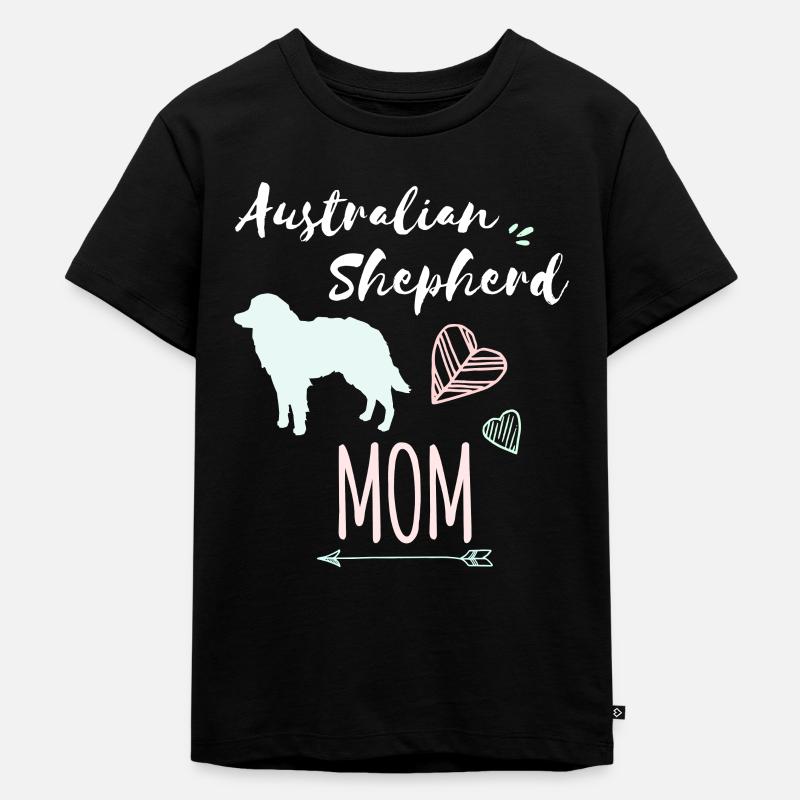 Australian Shepherd Geschenk Hund Mutter Mama - Kinder Premium Bio T-Shirt - Schwarz