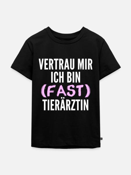 Fast Tierärztin - Kinder Premium Bio T-Shirt - Schwarz