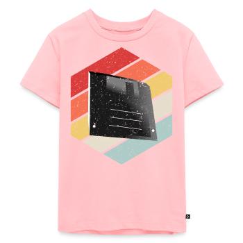 Diskette Floppy Disk - Kids Premium Organic T-Shirt - rose - Front - AI Model Kid Female (0cm)