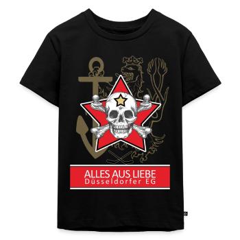 LiD - Düsseldorfer EG Edition "Alles aus Liebe" - Kinder Premium Bio T-Shirt - Schwarz - Vorne - Mikhail (115cm)