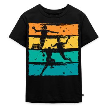 Handball Handballer Geschenkidee - Kinder Premium Bio T-Shirt - Schwarz - Vorne - Mikhail (115cm)