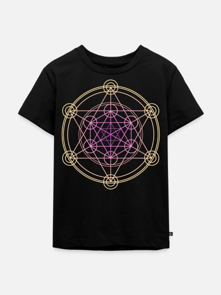Merkaba Sacred Geometry - Kids Premium Organic T-Shirt - black