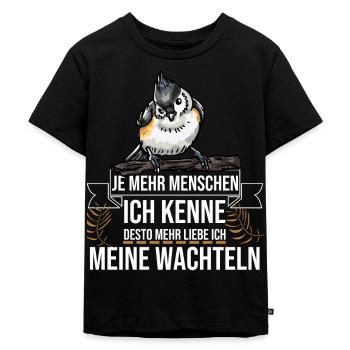 Wachtel Wachteln - Kinder Premium Bio T-Shirt - Schwarz - Vorne - Mikhail (115cm)