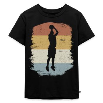 Basketteur de basket-ball - T-shirt Premium bio Enfant - noir - Devant - Mikhail (115cm)