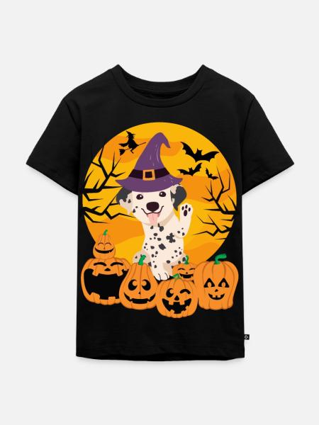 Dalmatiner Halloween Kostüm Hund - Kinder Premium Bio T-Shirt - Schwarz