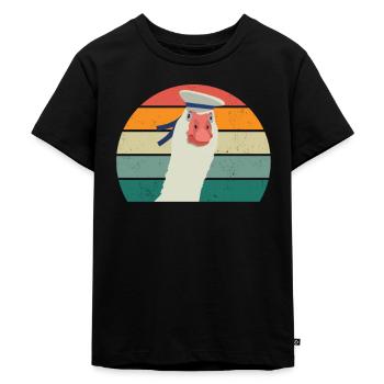 Gänse Vogel Weihnachtsgans Fliegen Vögel Gans - Kinder Premium Bio T-Shirt - Schwarz - Vorne - Mikhail (115cm)