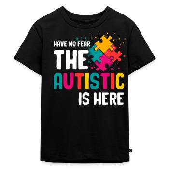 Autismus - Kinder Premium Bio T-Shirt - Schwarz - Vorne - Mikhail (115cm)