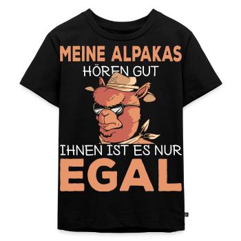 Lustiger Alpaka Spruch für Alpakabesitzer Alpakas - Kinder Premium Bio T-Shirt - Schwarz - Vorne - Mikhail (115cm)