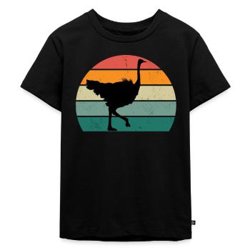 autruches ratites ratite oiseau autruche afrique - T-shirt Premium bio Enfant - noir - Devant - Mikhail (115cm)