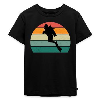plongeur plongeur plongée plongée oxygène plongée - T-shirt Premium bio Enfant - noir - Devant - Mikhail (115cm)