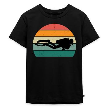 plongeur plongeur plongée plongée oxygène plongée - T-shirt Premium bio Enfant - noir - Devant - Mikhail (115cm)