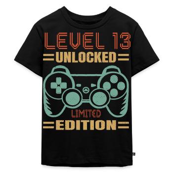 Geburtstag Level 13 freigeschaltet - Kinder Premium Bio T-Shirt - Schwarz - Vorne - Mikhail (115cm)