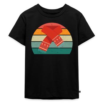 kalt kälte schnee eis schneemann schneeball winter - Kinder Premium Bio T-Shirt - Schwarz - Vorne - Mikhail (115cm)