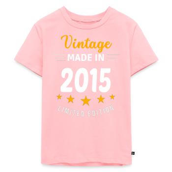Jahrgang 2015 - Kinder Premium Bio T-Shirt - Rosa - Vorne - AI Model Kid Female (0cm)
