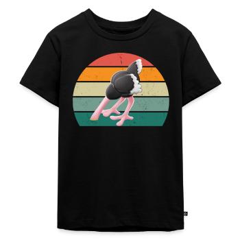Autruches Ratites Oiseaux Autruche Afrique - T-shirt Premium bio Enfant - noir - Devant - Mikhail (115cm)