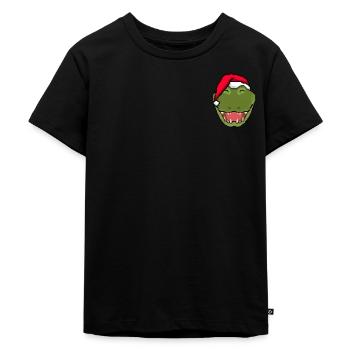 Krokodil verpixelt Weihnachten - Lustige Aligator - Kinder Premium Bio T-Shirt - Schwarz - Vorne - Mikhail (115cm)