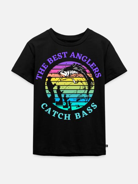 Barschfischen - Kinder Premium Bio T-Shirt - Schwarz