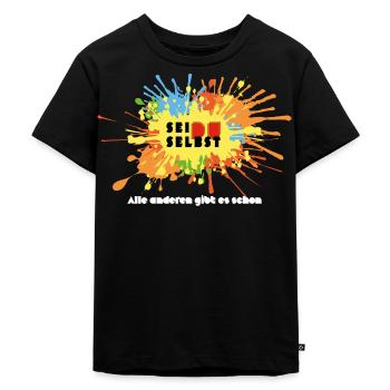 Sei Du Selbst - Selbstbewusst - Ich bin toll - Kinder Premium Bio T-Shirt - Schwarz - Vorne - Mikhail (115cm)