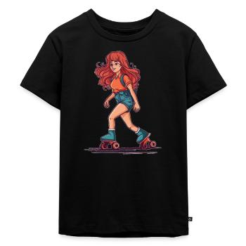 Roller Skates Roller Skating Roller Skating Girls - Kids Premium Organic T-Shirt - black - Front - Mikhail (115cm)