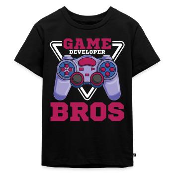 Manette de jeu Gamer - T-shirt Premium bio Enfant - noir - Devant - Mikhail (115cm)