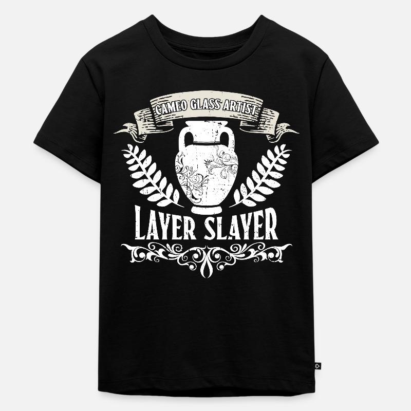 Kamee Glaskünstler - Layer Slayer - Kamee - Kinder Premium Bio T-Shirt - Schwarz