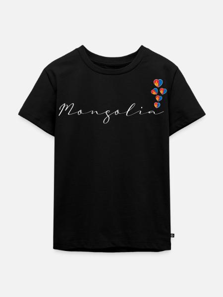 Mongolei - Kinder Premium Bio T-Shirt - Schwarz