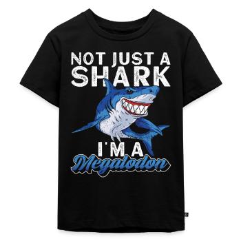 Nicht nur ein Hai, ich bin ein Megalodon - Kinder Premium Bio T-Shirt - Schwarz - Vorne - Mikhail (115cm)