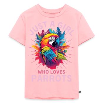 Dicton de perroquet coloré - T-shirt Premium bio Enfant - rose - Devant - AI Model Kid Female (0cm)